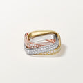 Trinity cushion ring, classic model, paved